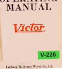 Victor-Victor 1600/2000 Series Lathe Operators & Parts Manual-1600 Series-2000 Series-01